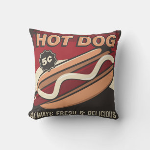 Retro Classic Grunge Red hotdog Kussen