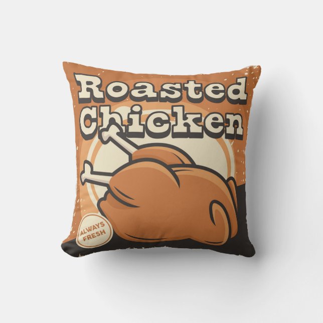 Retro  Classic Grunge Roasted Chicken Kussen (Voorkant)