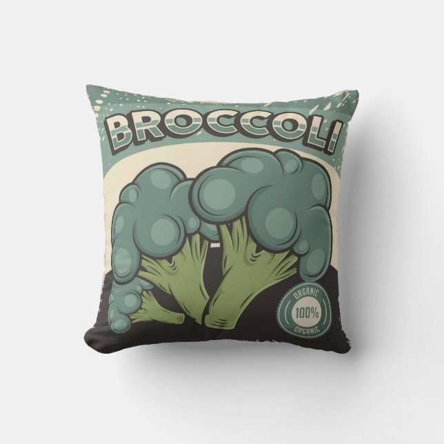 Retro  Classic Grunge Vegetable broccoli Kussen (Voorkant)