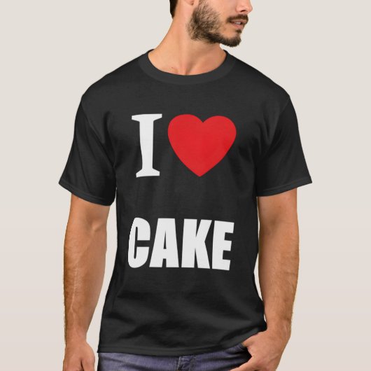 Retro  Classic I Love Cake T-shirt (Voorkant)