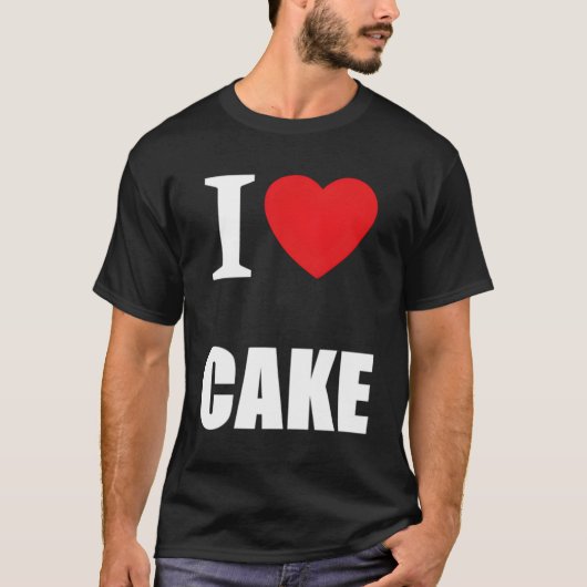 Retro Classic I Love Cake T-shirt (Voorkant)