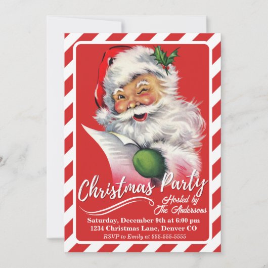 Retro Classic Kerstfeest Kaart (Voorkant)