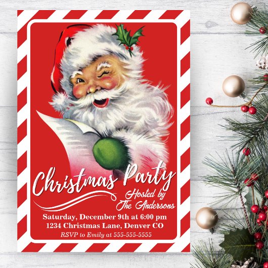 Retro Classic Kerstfeest Kaart