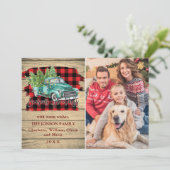 Retro Classic Kerstmis Truck Rustic Greeting Feestdagenkaart (Staand voorkant)