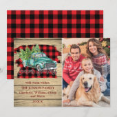 Retro Classic Kerstmis Truck Rustic Greeting Feestdagenkaart (Voorkant / Achterkant)