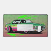 Retro Classic Lowrider, kleurrijk groen & roze Bureaumat (Keyboard & Muis)