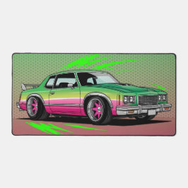 Retro Classic Lowrider, kleurrijk groen & roze Bureaumat