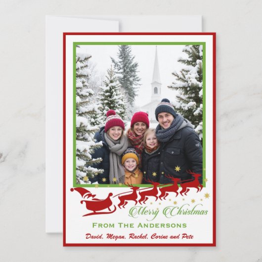 Retro Classic Mid-Century Custom Foto Kerstmis Feestdagenkaart (Voorkant)