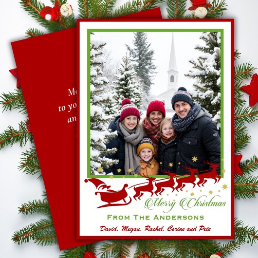 Retro Classic Mid-Century Custom Foto Kerstmis Feestdagenkaart