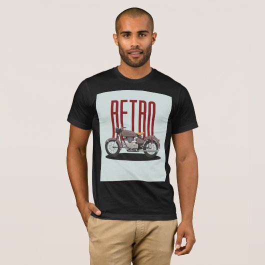 Retro Classic motorfiets. T-shirt (Voorkant volledig)