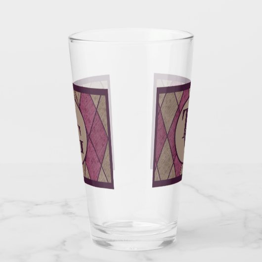 Retro Classic Paars Diamond Argyle Monogram Glas (Rechts)