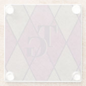 Retro Classic Paars Diamond Argyle Monogram Glazen Onderzetter (Achterkant)