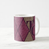 Retro Classic Paars Diamond Argyle Monogram Koffiemok (Voorkant rechts)
