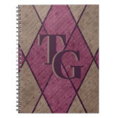 Retro Classic Paars Diamond Argyle Monogram Notitieboek (Voorkant)