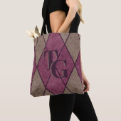 Retro Classic Paars Diamond Argyle Monogram Tote Bag (Dichtbij)