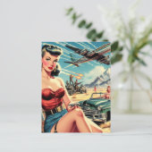 Retro Classic Pin Up Briefkaart (Staand voorkant)