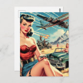 Retro Classic Pin Up Briefkaart (Voorkant / Achterkant)
