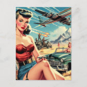 Retro Classic Pin Up Briefkaart (Voorkant)