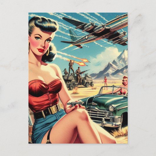 Retro Classic Pin Up Briefkaart (Voorkant)
