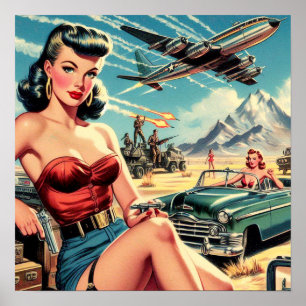Retro Classic Pin Up Poster
