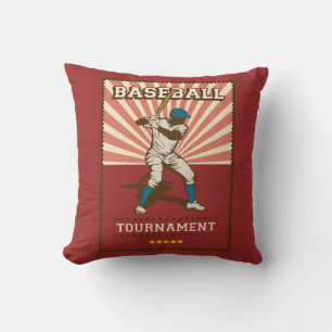 Retro  Classic Red Baseball Champion Throw Kussen