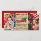 Retro Classic Red Kerstmis Truck Rustic Greeting Feestdagenkaart (Voorkant / Achterkant)
