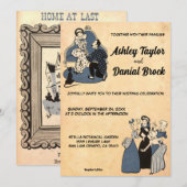  Retro Classic Romantic 50s Rustic Wedding Kaart (Voorkant / Achterkant)