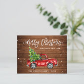 Retro Classic Rustic Kerstmis Ruck Holiday Briefkaart (Staand voorkant)