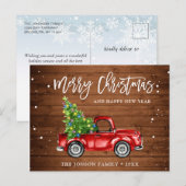Retro Classic Rustic Kerstmis Ruck Holiday Briefkaart (Voorkant / Achterkant)