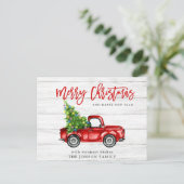 Retro Classic Rustic Kerstmis Ruck Holiday Briefkaart (Staand voorkant)
