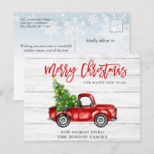 Retro Classic Rustic Kerstmis Ruck Holiday Briefkaart (Voorkant / Achterkant)