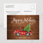 Retro Classic Rustic Kerstmis Ruck Holiday Briefkaart (Voorkant / Achterkant)