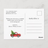 Retro Classic Rustic Kerstmis Ruck Holiday Briefkaart (Achterkant)