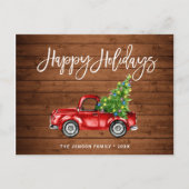 Retro Classic Rustic Kerstmis Ruck Holiday Briefkaart (Voorkant)