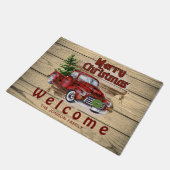 Retro Classic Rustic Kerstmis Ruck Holiday Deurmat (Schuin)