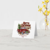 Retro Classic Rustic Kerstmis Ruck Holiday Kaart (Gele Bloem)