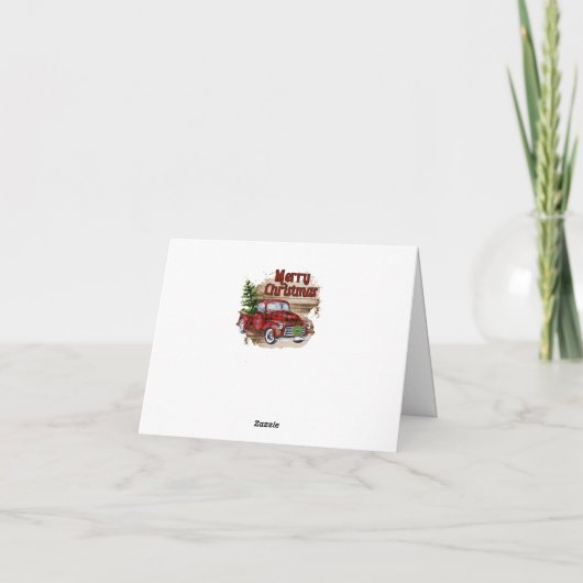 Retro Classic Rustic Kerstmis Ruck Holiday Kaart (Achterkant)