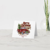 Retro Classic Rustic Kerstmis Ruck Holiday Kaart (Voorkant)