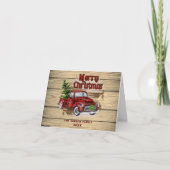 Retro Classic Rustic Kerstmis Ruck Holiday Kaart (Voorkant)