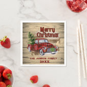Retro Classic Rustic Kerstmis Ruck Holiday Servet (Insitu)
