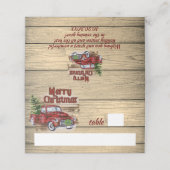 Retro Classic Rustic Merry Kerstred Truck Plaatskaartje (Buitenkant ongevouwen)