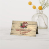 Retro Classic Rustic Merry Kerstred Truck Plaatskaartje (Achterkant)
