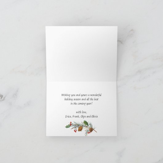 Retro Classic Rustic Red Truck kerstgroet Feestdagen Kaart (Binnen)