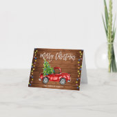 Retro Classic Rustic Red Truck kerstgroet Feestdagen Kaart (Voorkant)