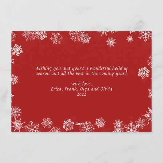 Retro Classic Rustic Red Truck kerstgroet Feestdagenkaart (Achterkant)