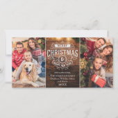 Retro Classic Rustiek Hout Vrolijk Kerstfeest Groe Feestdagenkaart (Voorkant)