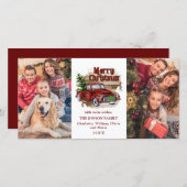 Retro Classic Rustieke Rode Kerstmis Vrachtwagen G Feestdagenkaart (Voorkant / Achterkant)