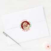 Retro Classic Santa Christmas Hope Vrede Ronde Sticker (Envelop)