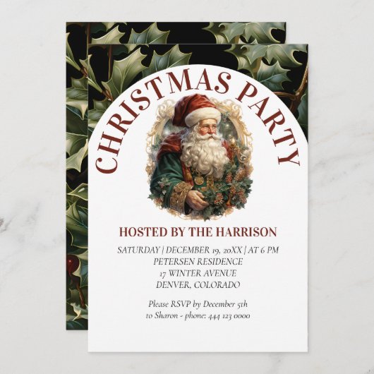 Retro Classic Santa Claus Kaart (Voorkant / Achterkant)