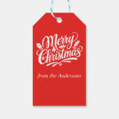 Retro Classic Santa Gepersonaliseerde Kerst Cadeaulabel (Achterkant)